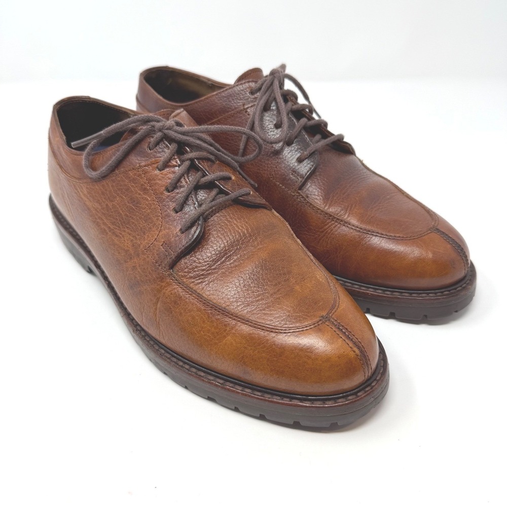 Vintage Polo Ralph Lauren Mens 8.5 Leather Split Toe Lug‎ Sole Derby Shoes